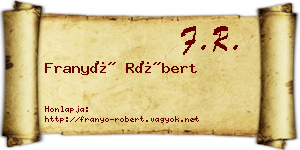 Franyó Róbert névjegykártya